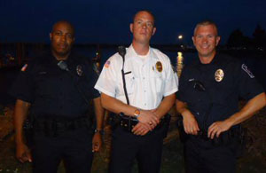 Cpl. Richard Buster, Chief John Clair, Officer Paul Moriarty of the Quantico Police Department. [Submitted photo]