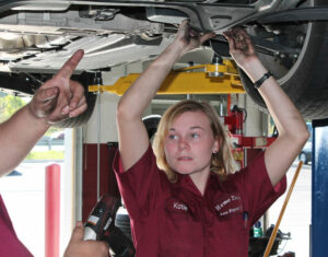 high school mechanic female student