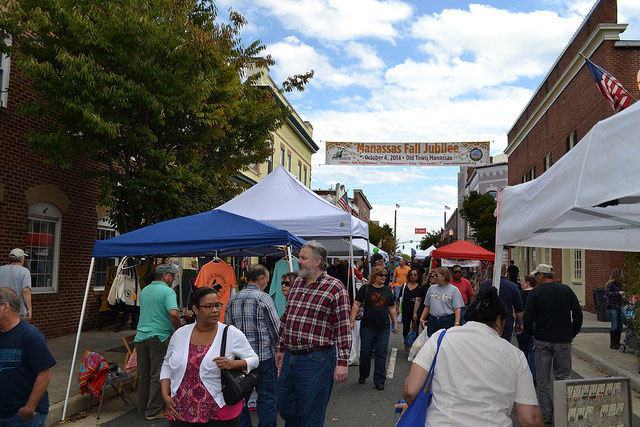 Crowds fill Historic Downtown Manassas during the Fall Jubilee on Oct. 4, 2014