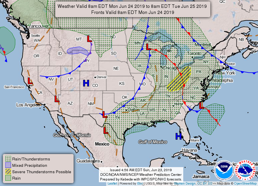 Chance of showers and thunderstorms