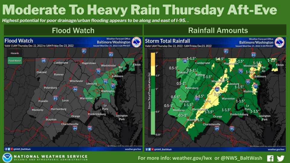 Flood watch posted for parts of the region through late tonight