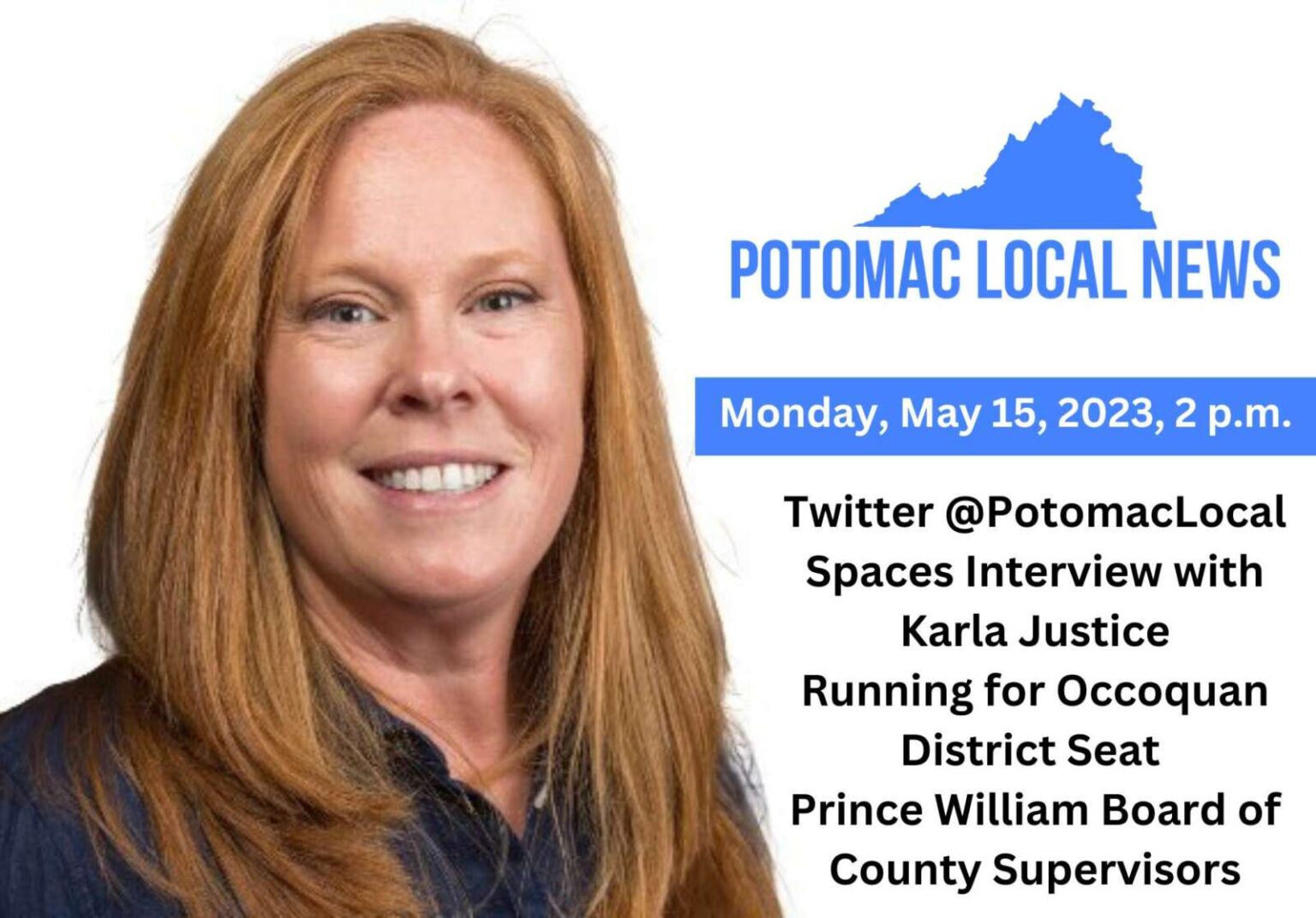 Join us on Twitter to talk with Karla Justice, running for Occoquan
