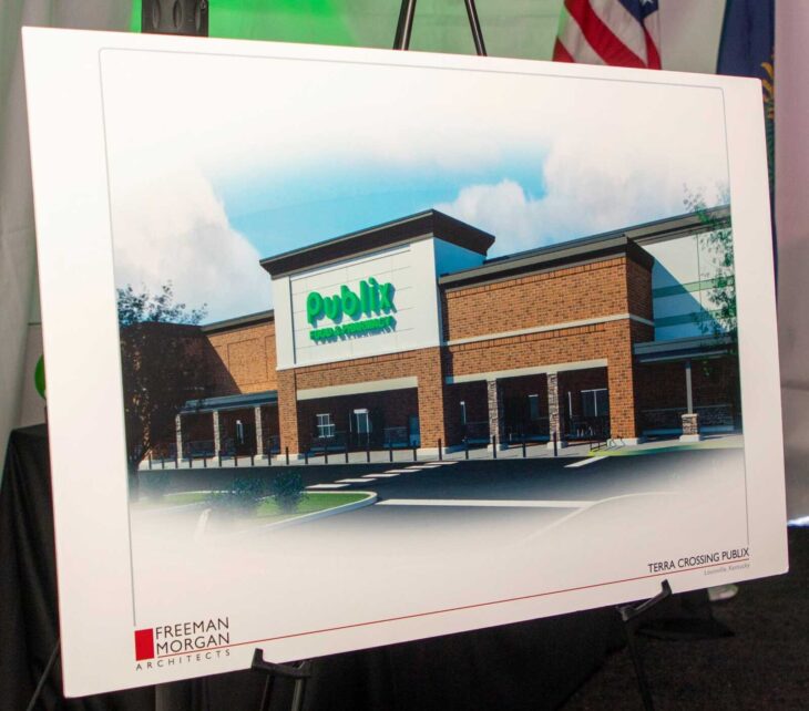 Rendering of Publix's 1st Louisville, Kentucky, store from the groundbreaking ceremony.