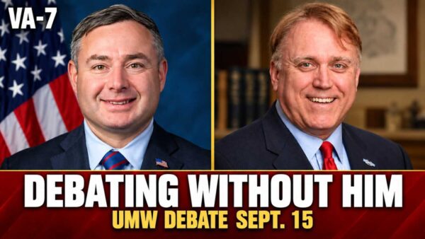 Democrat Eugene Vindman and Republican Doug Ollivant — UMW debate Sept. 15 graphic