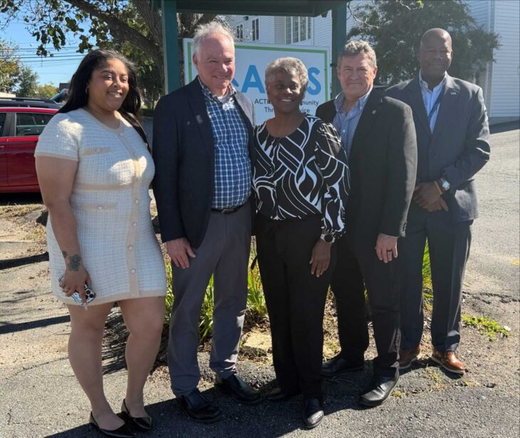 Sen. Tim Kaine with ACTS leaders outside ACTS