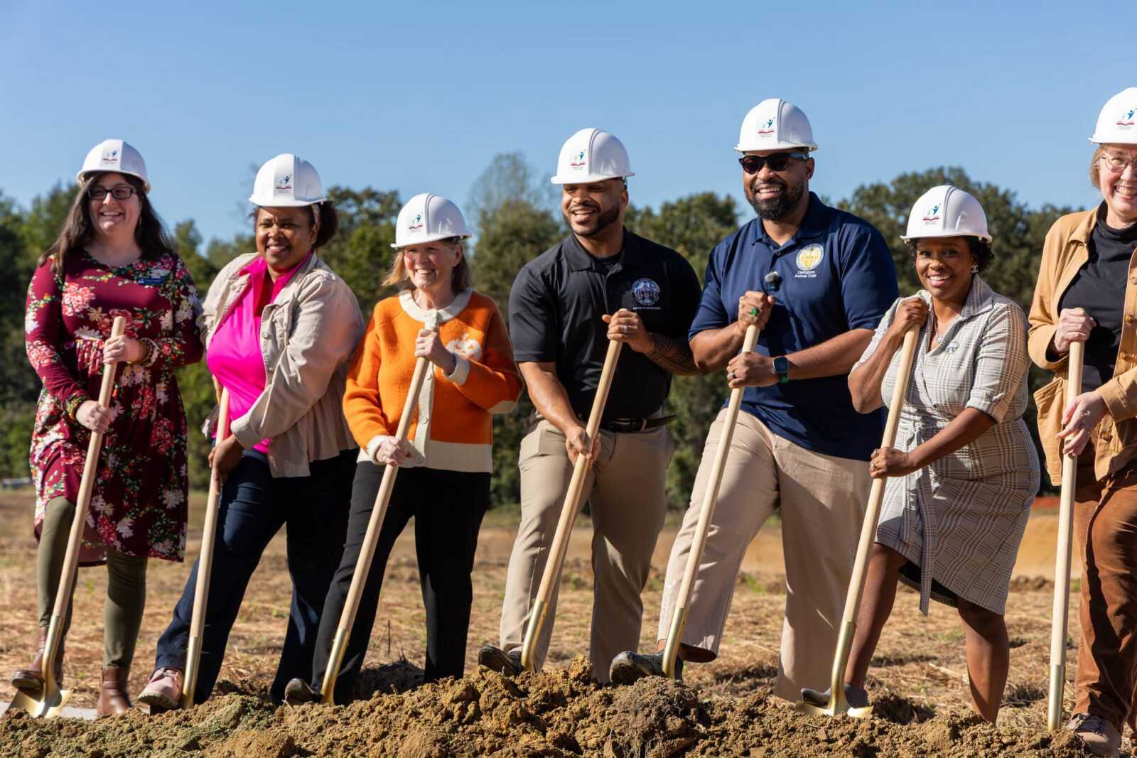 Officials and staff at the groundbreaking.