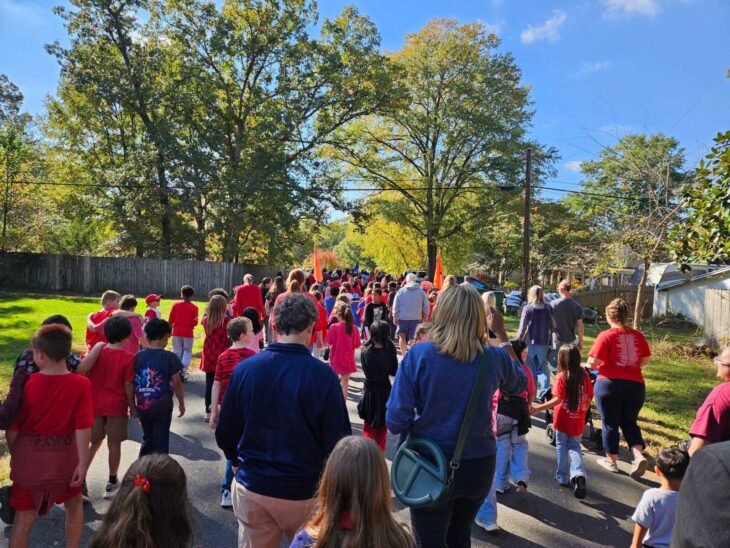 Ferry Farm Elementary students march in D.A.R.E. parade