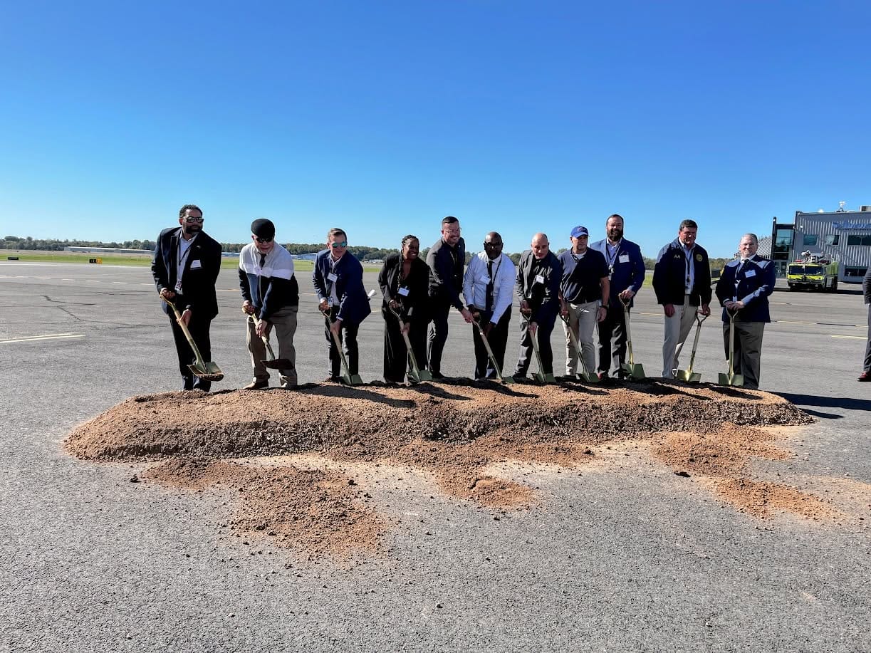 Officials break ground on the new air traffic control tower at Washington Manassas Airport