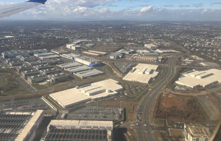 Data center buildings near Ashburn in Loudoun County