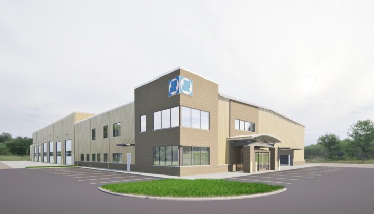 Rendering of the planned James River Equipment building