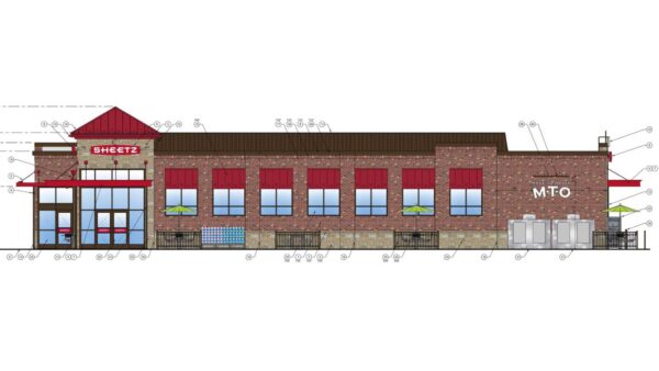 Proposed front elevation of the Sheetz at Enon Road and Route 1
